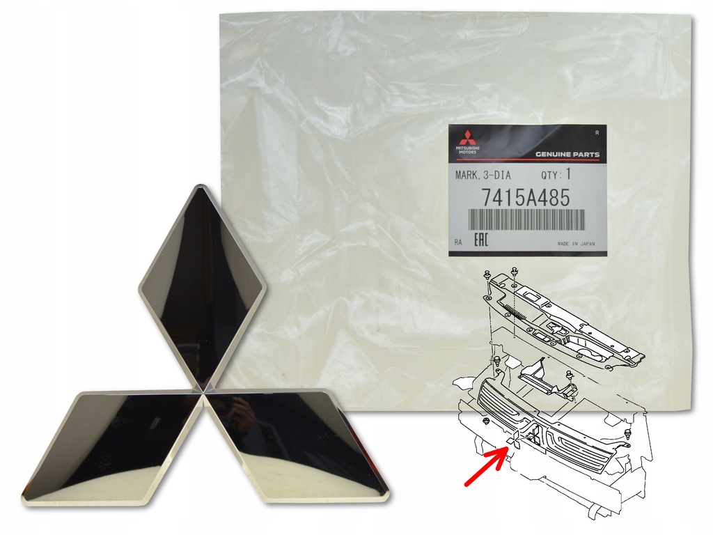 фото №1, Mitsubishi eclipse cross 17- емблема бампера