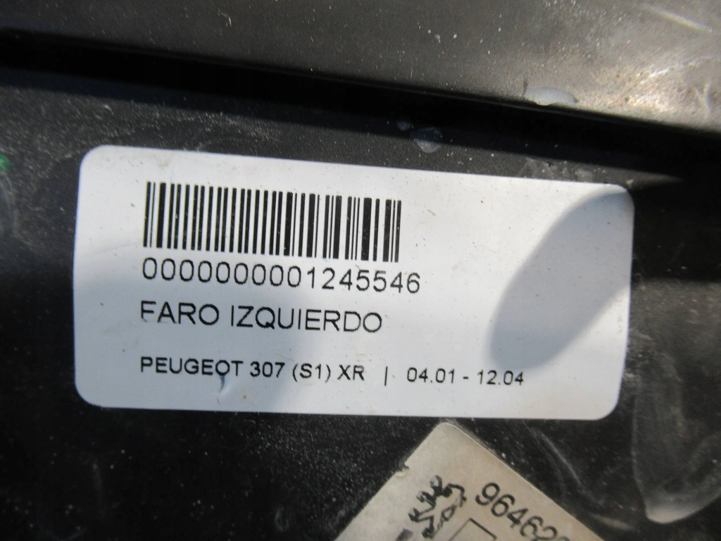 фото №7, Лампа перед ліва 9646292080 peugeot 307 01-