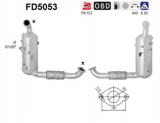 Фильтр частиц твердых fap dpf fd5053 as ford c-max Цена
