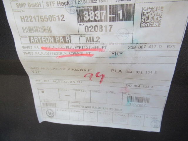 фото №5, Бампер kompletny задня задній pdc vw arteon lift r "r" lb7s