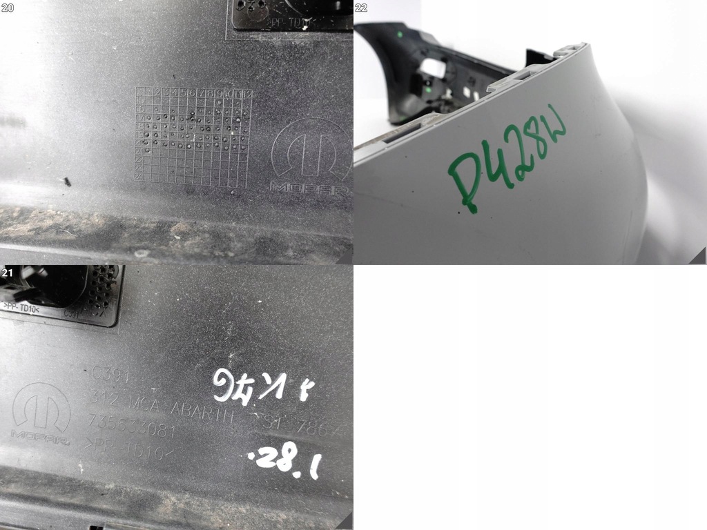 фото №12, Fiat 500 abarth 595 lift 16-21 бампер + спойлер / дифузор задня 3xpdc