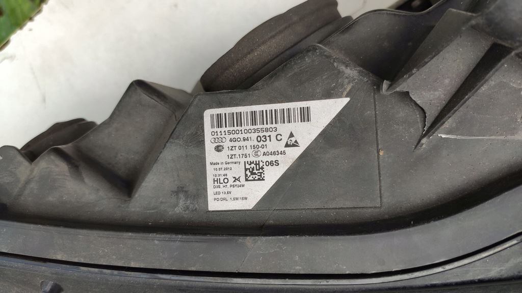 фото №11, Audi a6 c7 лампа левый перед bi-xenon 4g0941031c