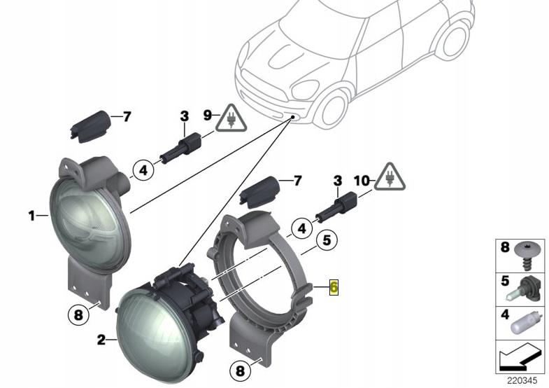 фото №2, Mini кронштейн кронштейн протитуманної фари r60 r61