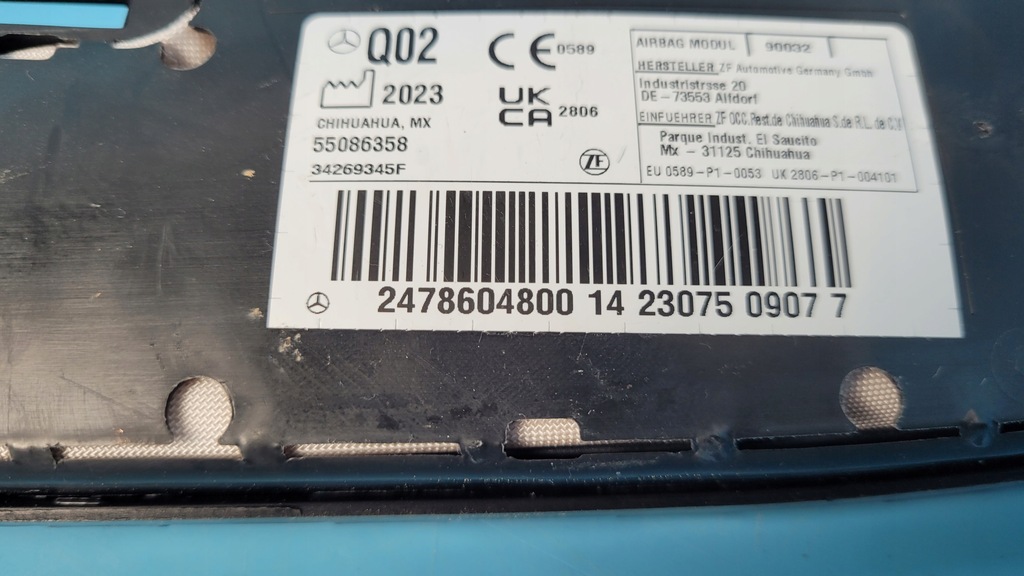 фото №7, Mercedes x247 glb 200 23r подушка безопасности подушка сиденье правый перед a2478604800