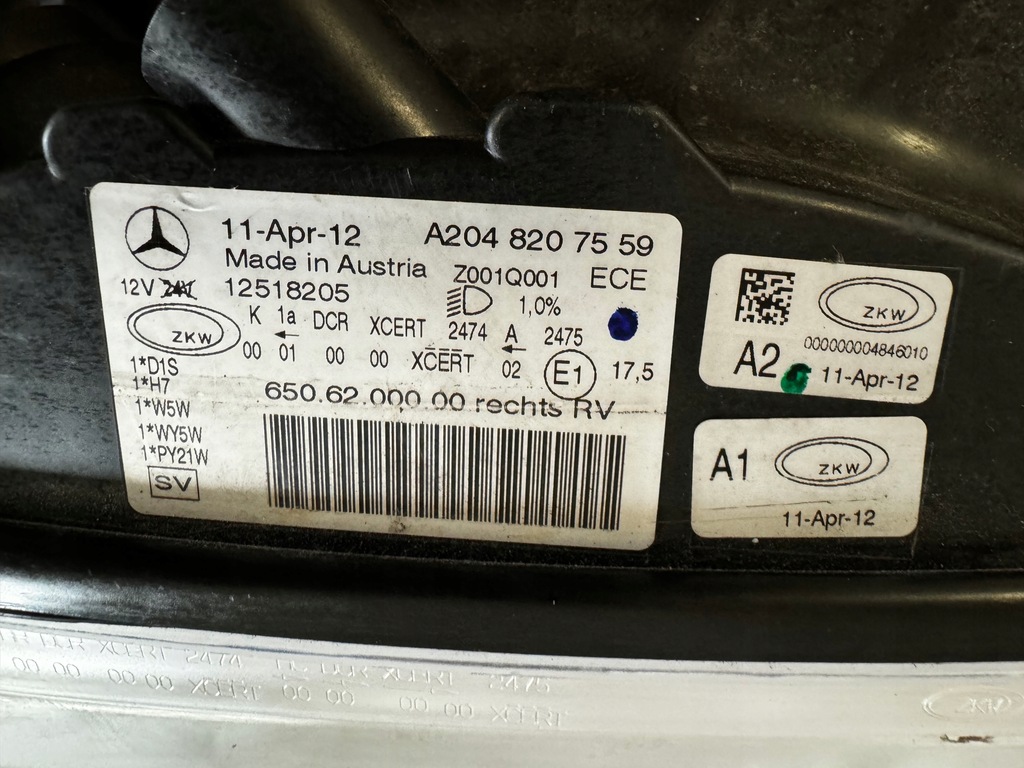 фото №6, Mercedes glk w204 x204 права лампа передня