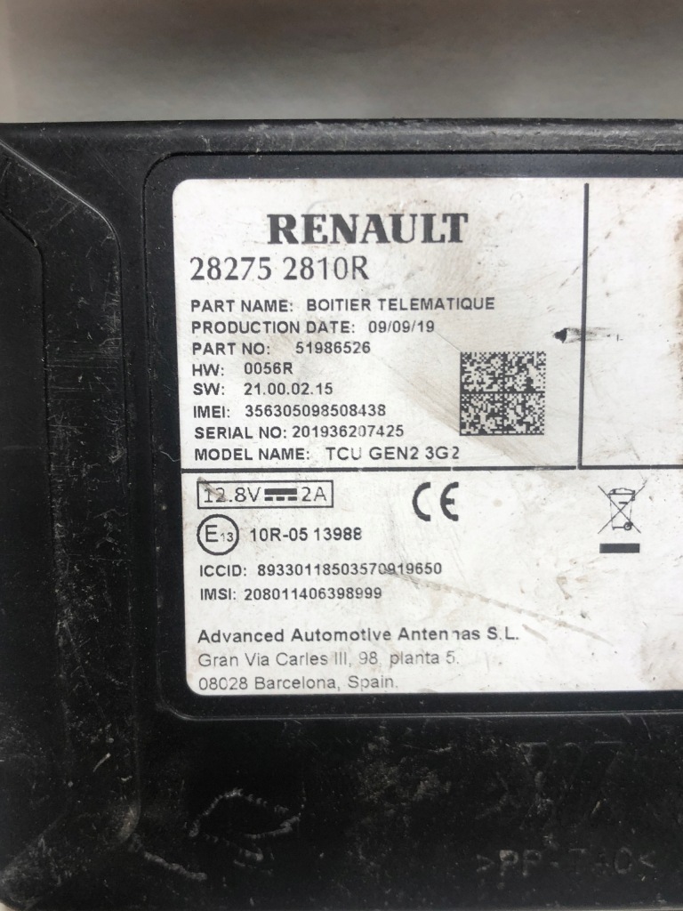 Модуль телефона smart renault 282752810r Оригинал