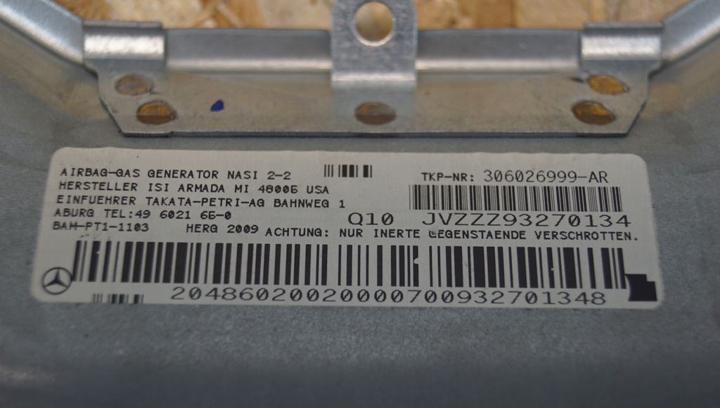 фото №6, Подушка подушка безпеки колінна mercedes w204 2048602002