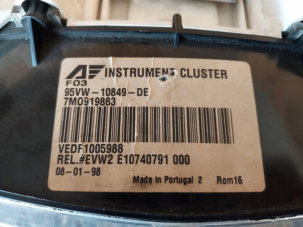 фото №11, Лічильник приладова панель ford galaxy 1.9 tdi 7m0919863 95vw10849de vedf1005988