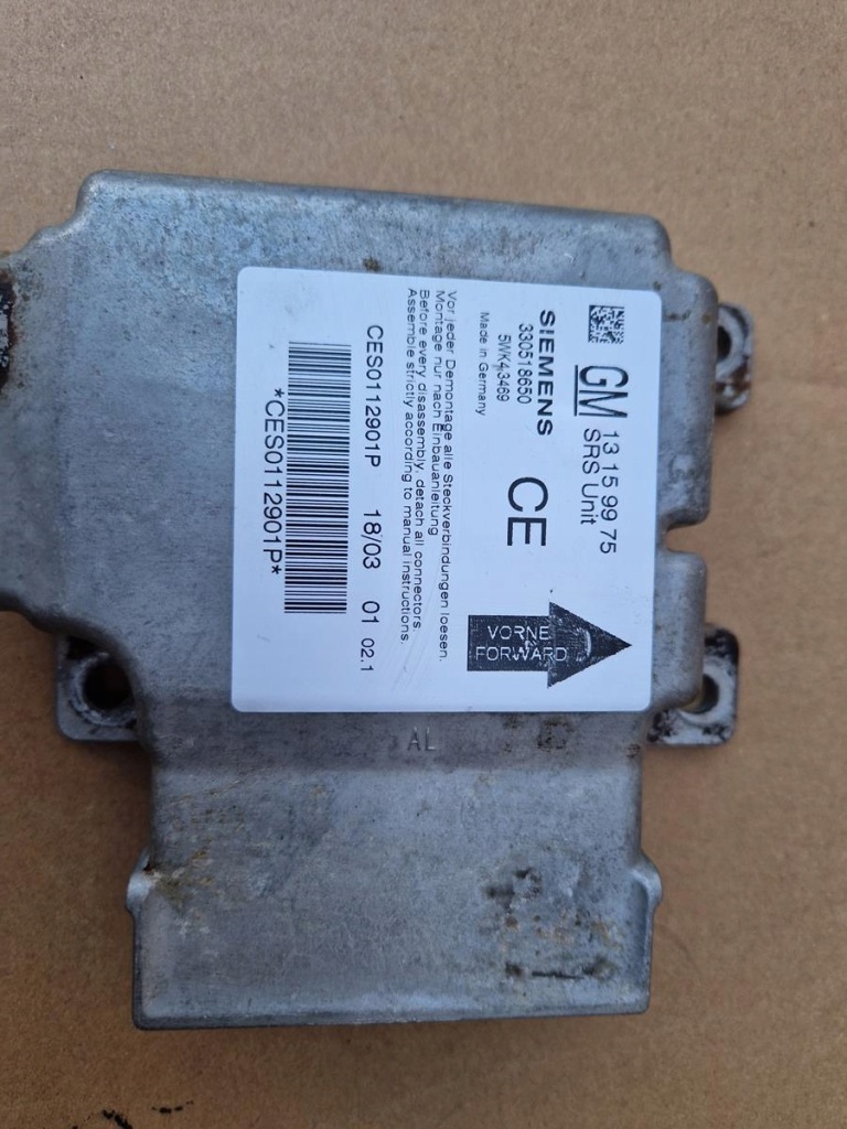 фото №2, Модуль датчик подушка безопасности opel vectra c gts signum 1.8