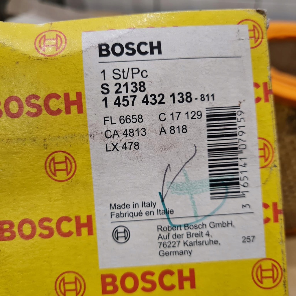 фото №6, Jumper fiat ducato peugeot boxer фильтр воздуха bosch 1 457 432 138 s 2138