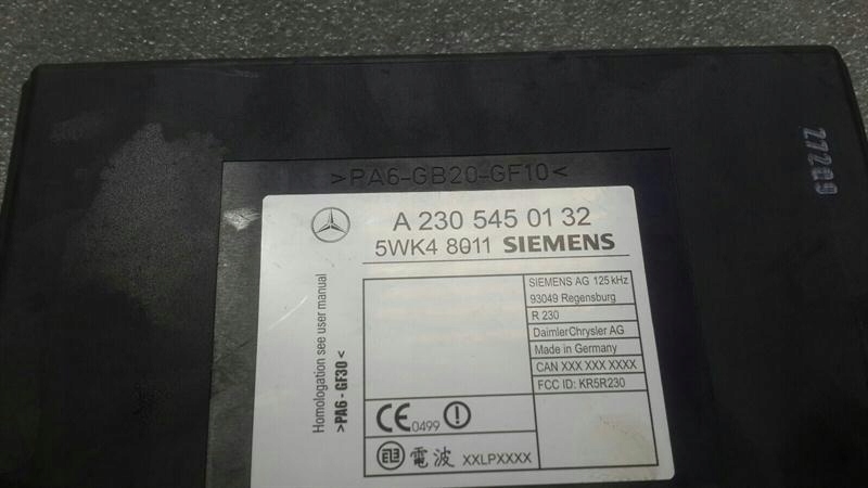фото №2, Mercedes sl r230 электронный module a2305450132 управление unit keyless go ecu