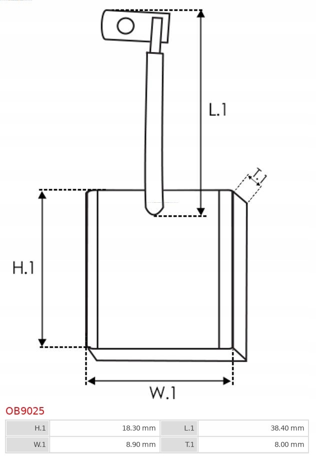 Купить Щетка угольная, генератор as-pl ob9025