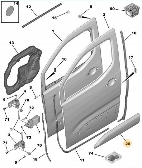 фото №2, Молдинг двері peugeot partner