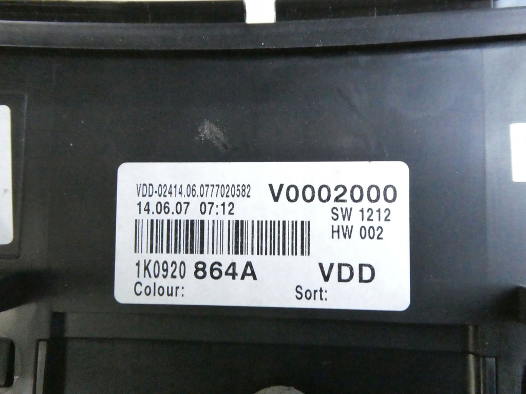 фото №7, Лічильник прилади vw golf v 1k0920864a