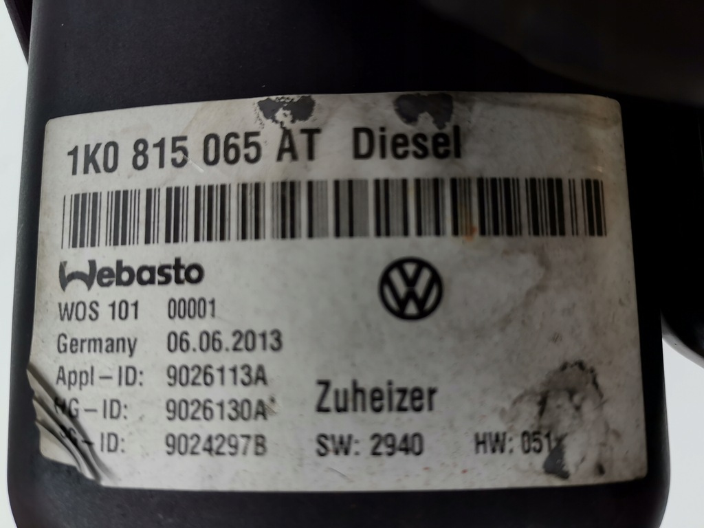 фото №9, Webasto thermo top vevo touran caddy 1k0815065at