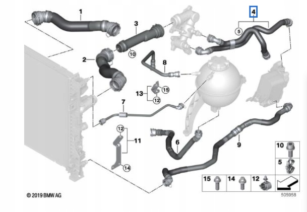 фото №1, Шланг труба wody bmw x7 g07 19- 11538476120