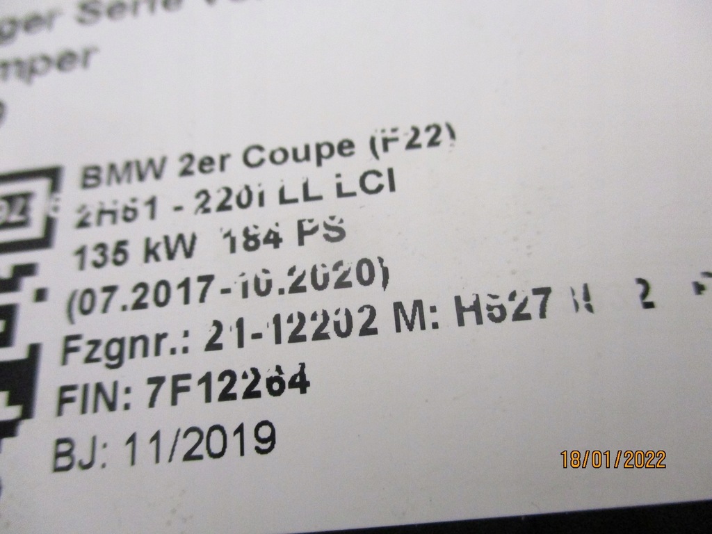 фото №11, Бампер bmw 2 f22 coupe 4x pdc led lift