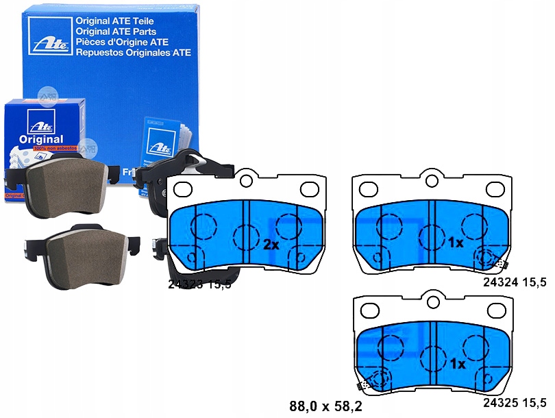 фото №1, Гальмівні колодки гальмівні lexus задня gs is 2,2-4,3 05-13 ate