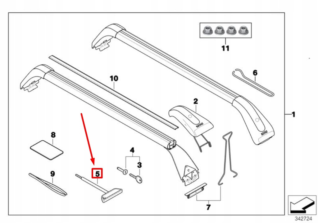 фото №9, Ключ dynamometryczny do багажника даховий mini cooper r56 2230149