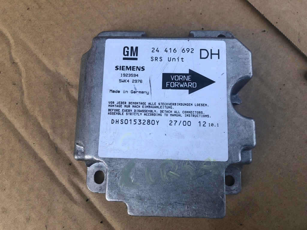 фото №1, Датчик модуль подушка безопасности opel corsa b 1994-2000