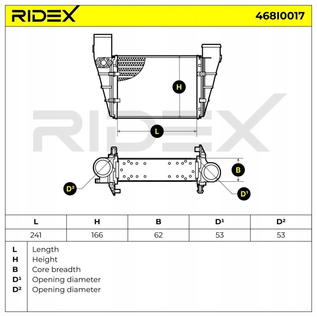 Ridex 468i0017 інтеркулер до vw passat variant 3b6 passat variant 3b5 Київ