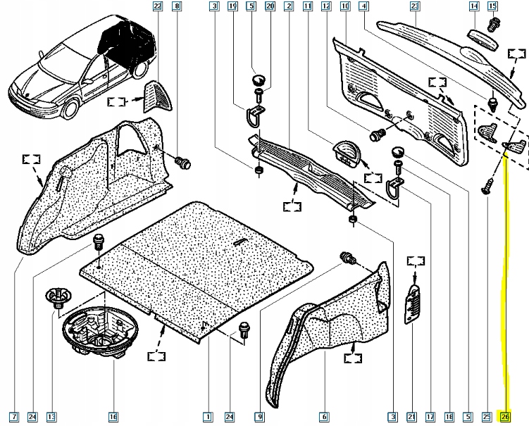фото №9, Кронштейн, кришка багажника багажника renault laguna ii оригінальний номер 7701207470