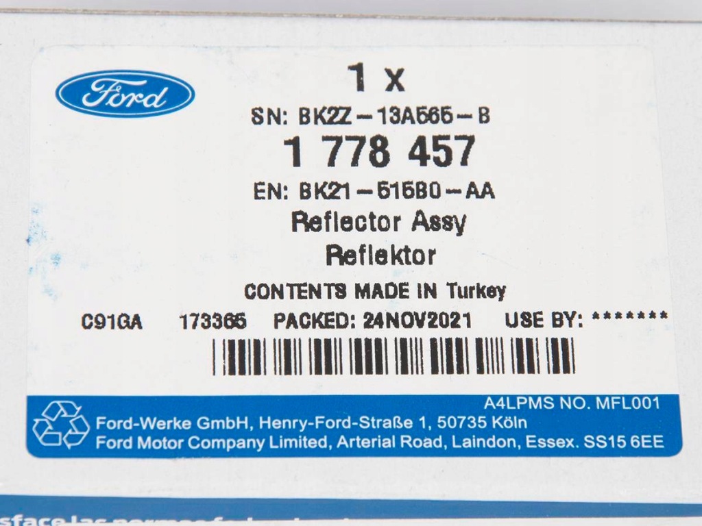 фото №8, Свет отражающий задние ford оригинальный номер bk21-515b0-aa