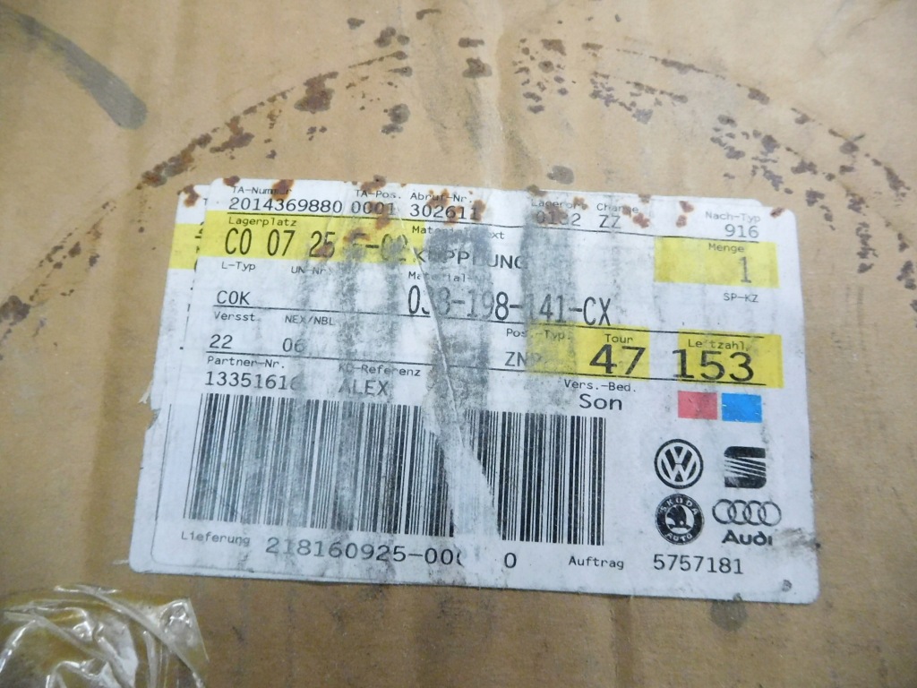 фото №14, Набір зчеплення volkswagen golf mk4 оригінальний номер 038198141cx