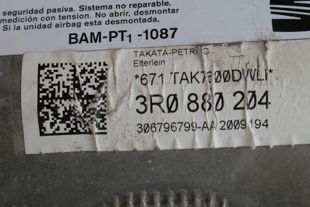 фото №5, Подушка пасажира seat exeo 3r0880204