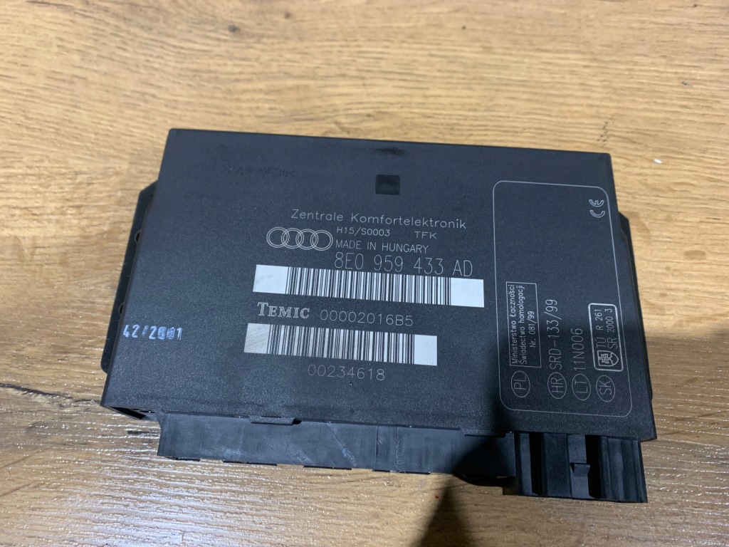 фото №1, Модуль комфорта audi a4 b6 8e0959433ad гарантия