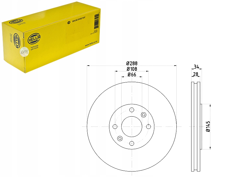 фото №1, Hella 8dd 355 107-841 диск тормозная