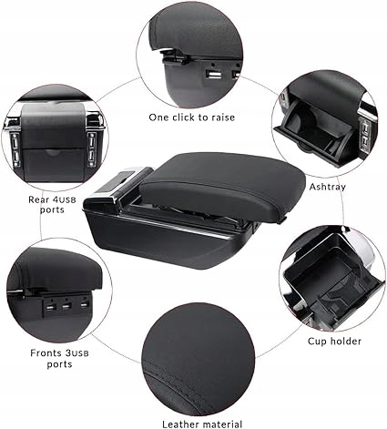 фото №6, Подлокотник консоль средняя do golfa 6 mk6 2008-2013 с 3 portami usb