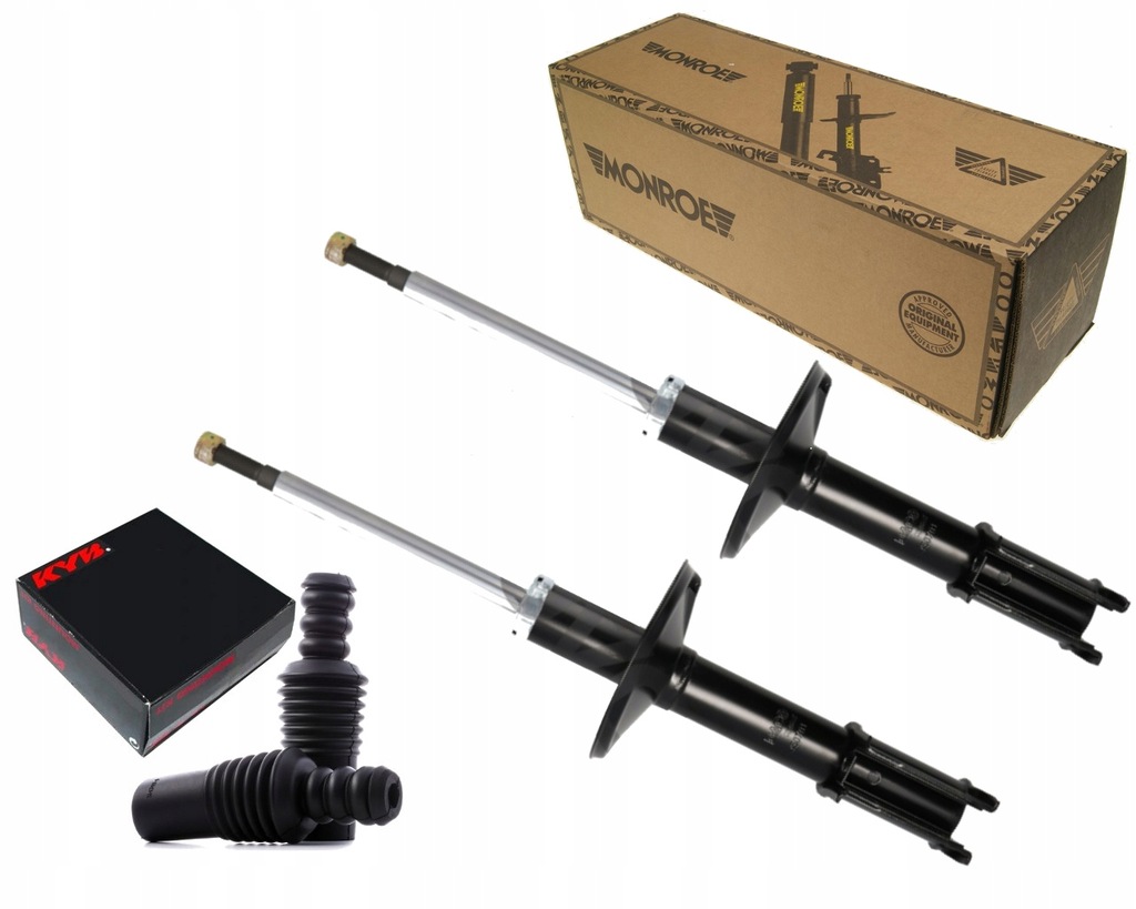 фото №1, Monroe 2x амортизаторы + защита i отбойники dacia logan i sandero перед