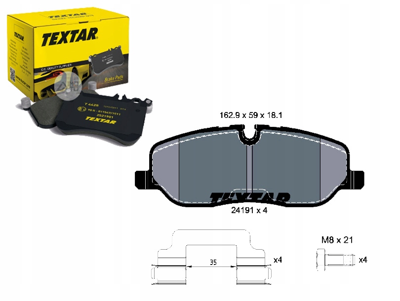 фото №1, Textar 2419101 набор тормозных колодок тормозных, тормоза дисковые