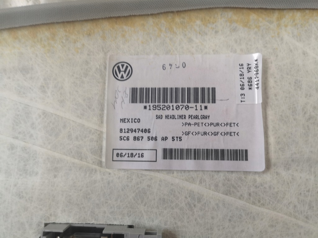 фото №6, Vw jetta 2016 r потолок 5t5