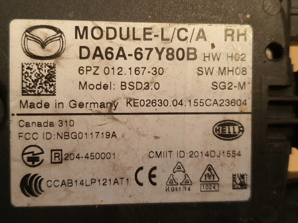 фото №4, Mazda 2 3 блок керування модуль радар da6a-67y80b правий