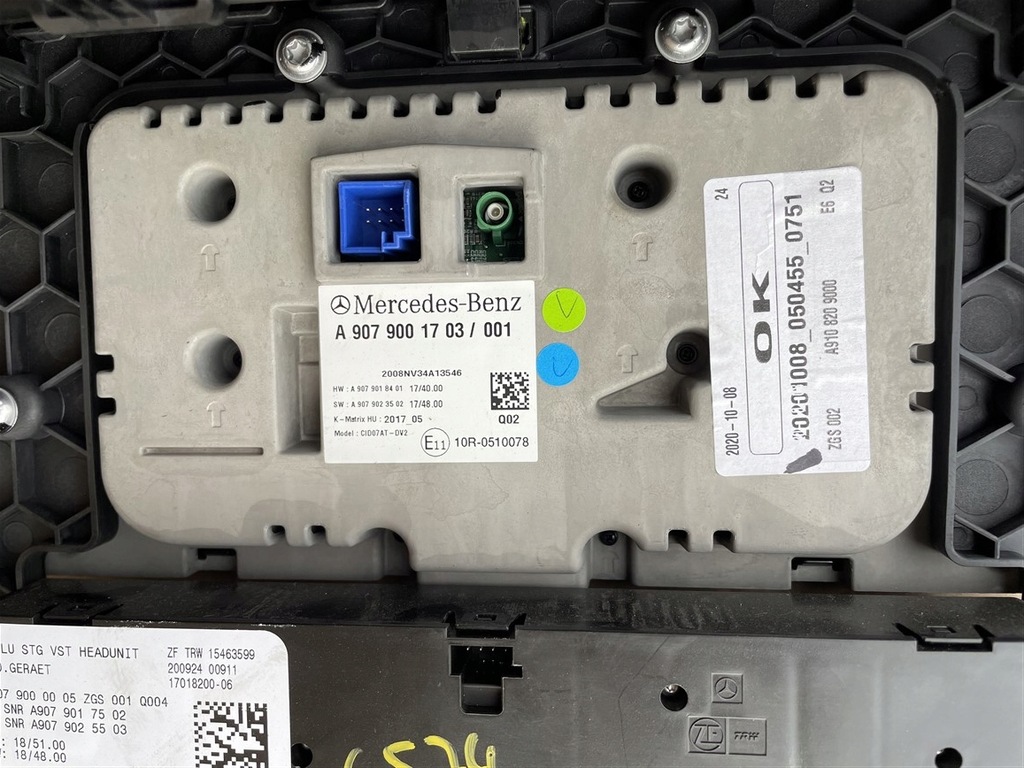 фото №7, Радио экран навигация переключатель mercedes sprinter w907 w 907 w910 w 910