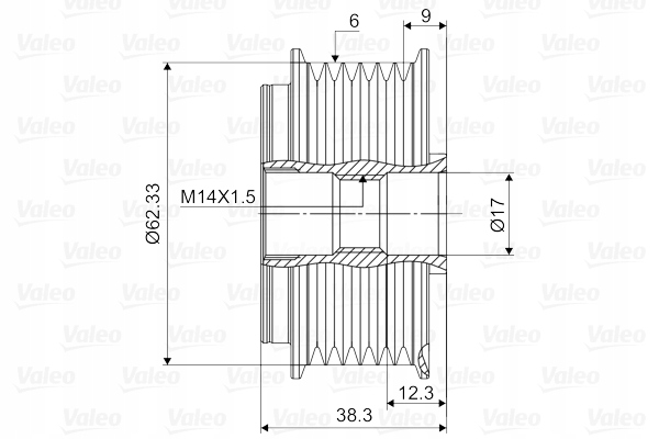 Valeo шкив генератора hyundai tucson 2 ,0b Доставка
