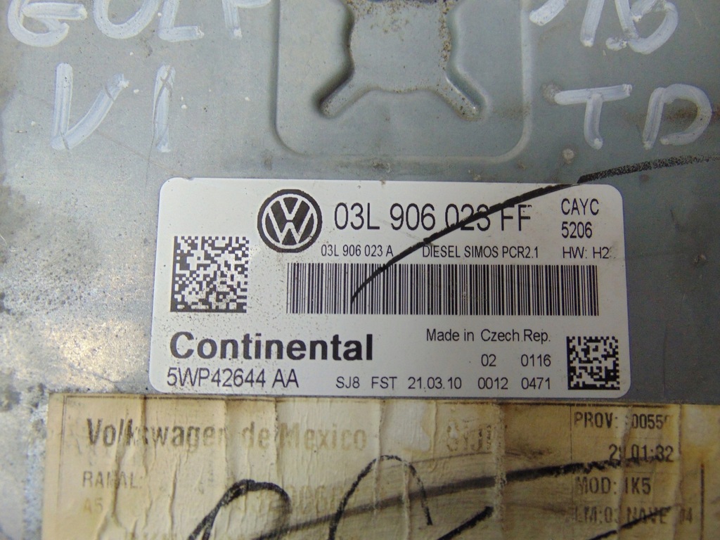 фото №8, Бортовой компьютер блок управления двигателя vw golf vi 1.6tdi
