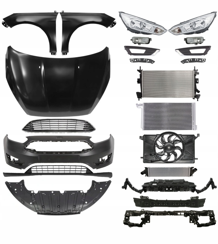 фото №1, Ford focus 14-18 бампер pas капот крила