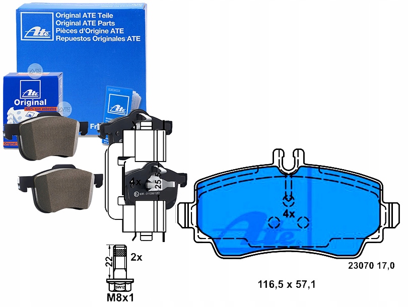фото №1, Комплект гальмівних колодок гальмівних ate 13047027762 ba2176