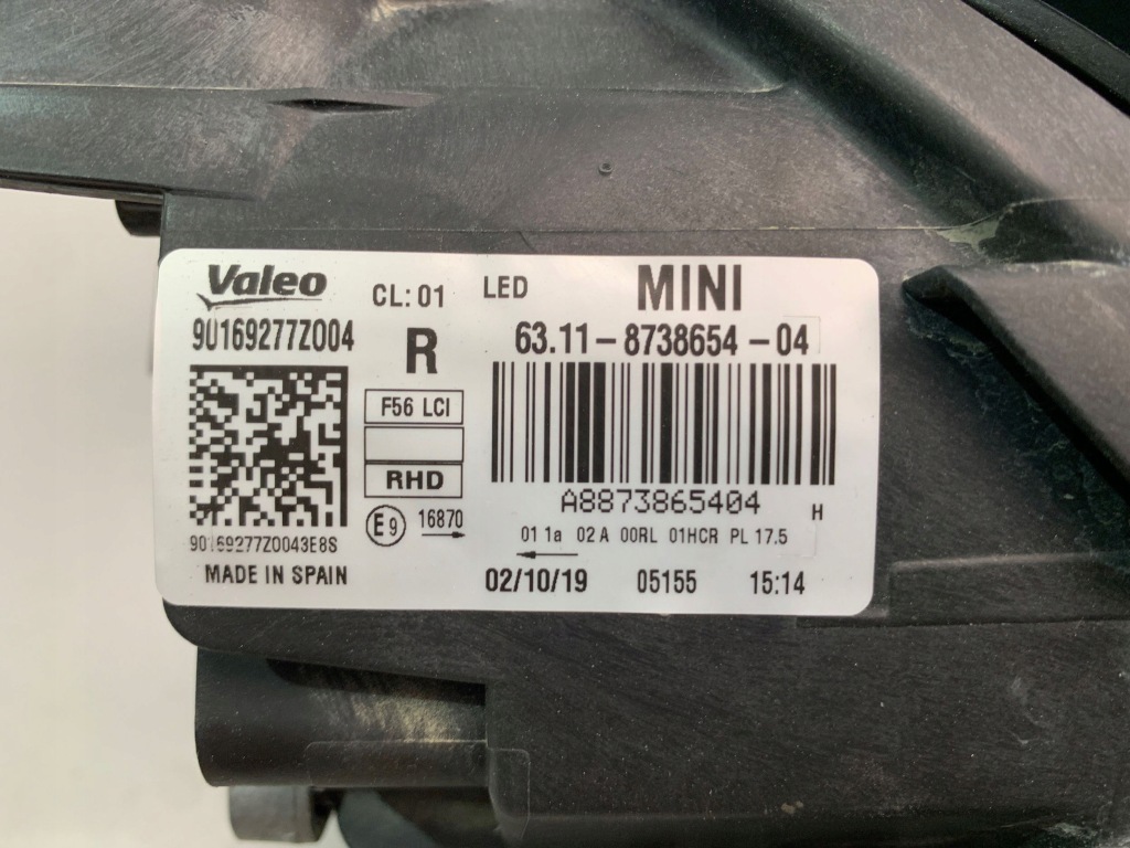 Mini cooper f55 f56 f54 лампа права full led rhd 8738654 Зі Шроту