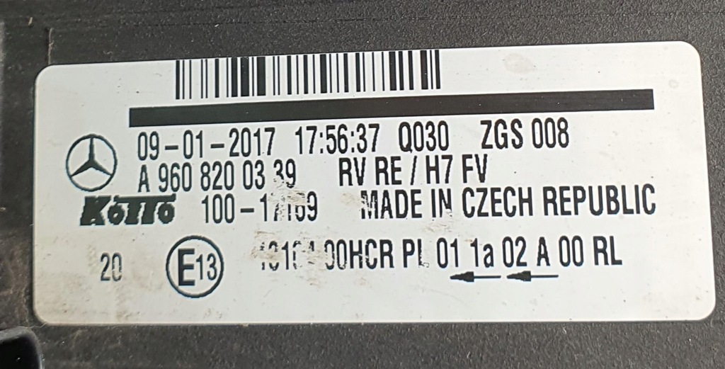 фото №6, Лампа правий перед mercedes actros mp4 a9608200339