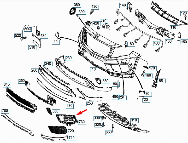 фото №7, Mb gla-class x156 передня права внутрішня решітка радіатора радіатора a1568855422