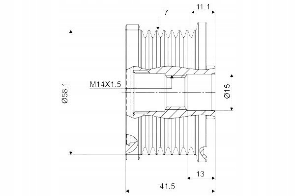 фото №10, Сцепление генератора toyota hiace/hilux/ v 588082