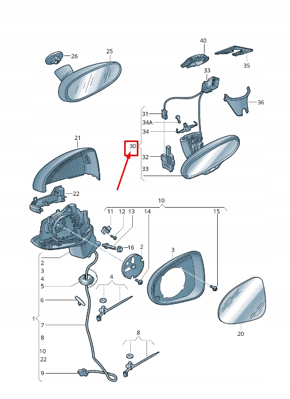 фото №1, Audi q3 8u interior rear вид mirror 8u0857511aqe2 8u0857511a qe2