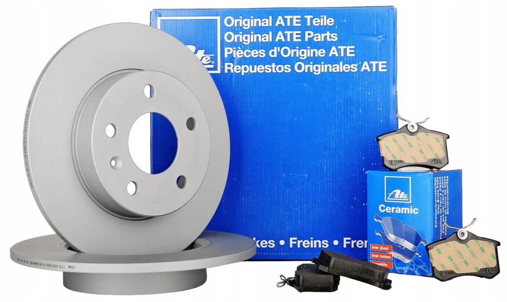 фото №1, Ate тормозные диски тормозные колодки керамический задняя - kia magentis, sportage ii 262x10mm