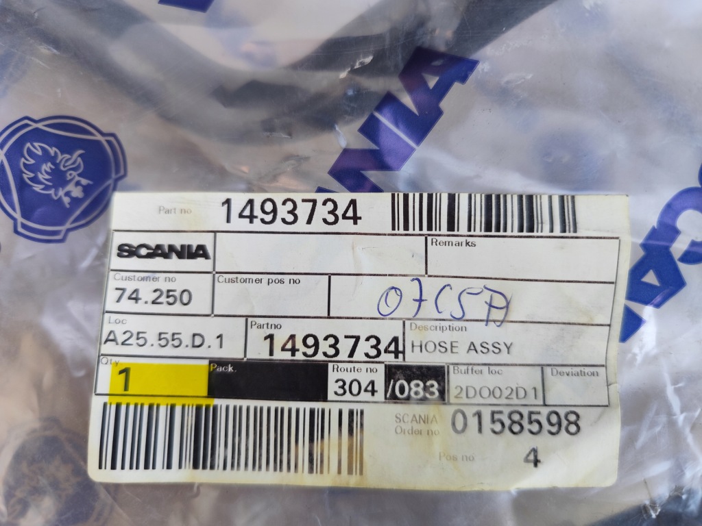 Шланг scania 1493734 новый оригинал Цена