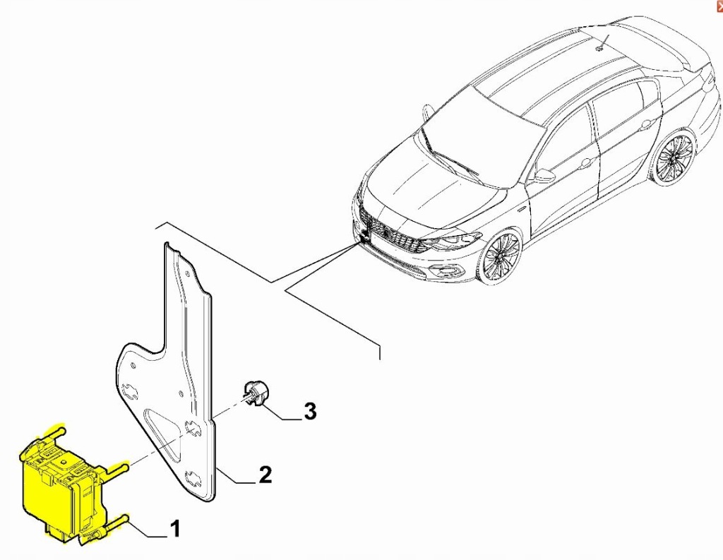 фото №1, Радар fiat tipo оригінальний номер 52062053