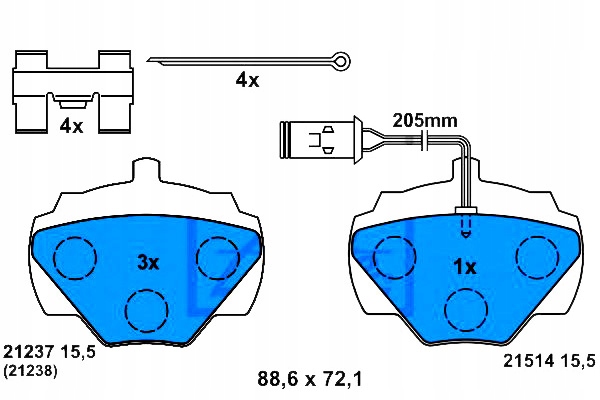 фото №2, Ate 13.0460-6917.2 набір гальмівних колодок гальмівних, гальма дискові
